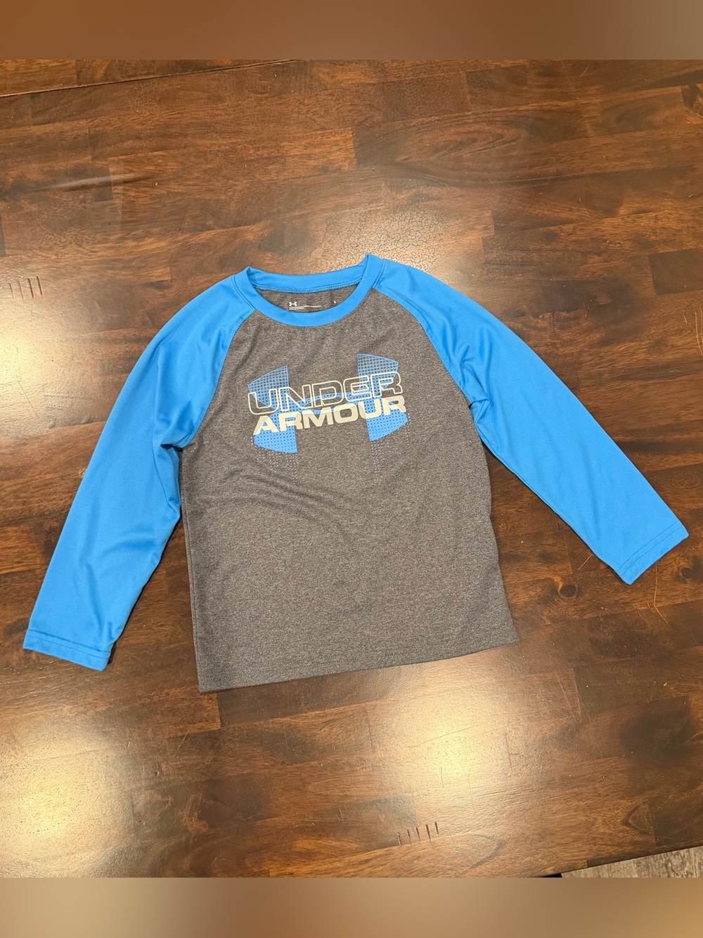 Under Armour Blue and Gray Long-Sleeve Raglan Tee